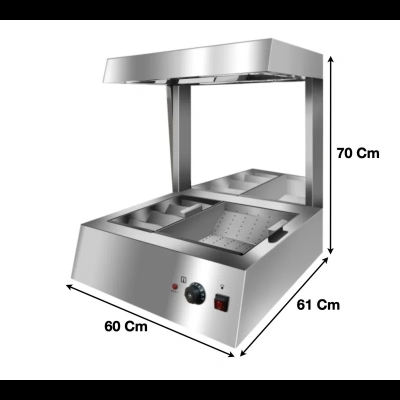 Réserve à frites chauffante à poser